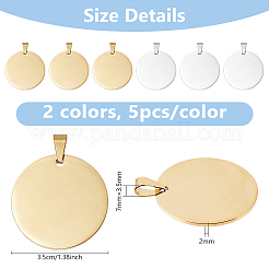 10 шт. 2-х цветные подвески из нержавеющей стали 201 с защитой от потускнения&nbsp;STAS-DC0016-65