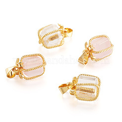 4 шт. 2 стиля подвесок в подарочной коробке из натурального розового кварца и кристалла кварца&nbsp;G-TA0001-98