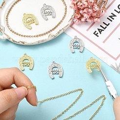 6 шт. 2 цвета латунные подвески с микропаве и кубическим цирконием&nbsp;KK-CJ0003-39