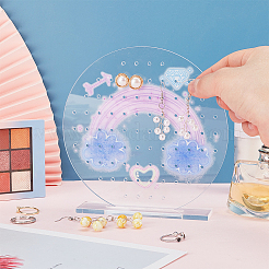 Круглые прозрачные акриловые подставки для сережек&nbsp;EDIS-WH0035-12A