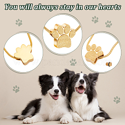 Ожерелье из урны с прахом и отпечатком лапы&nbsp;NJEW-WH0024-01G