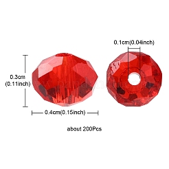 Граненые прозрачные стеклянные бусины rondelle&nbsp;GLAA-YW0001-84A