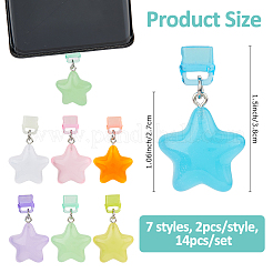 14 шт. 7 стиля пластиковых мобильных пылезащитных заглушек&nbsp;HJEW-FH00167