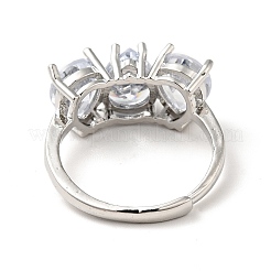 Прозрачное регулируемое кольцо в форме слезы из кубического циркония&nbsp;RJEW-I087-12P