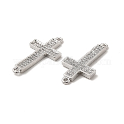 Шармы-соединители из латуни с микропаве из прозрачного кубического циркония&nbsp;KK-E068-VB327