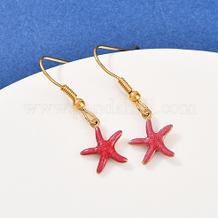 Серьги-подвески из нержавеющей стали 304 серии Ocean&nbsp;LS-EJEW-K017-01C-G