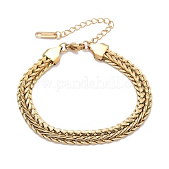 Браслеты из нержавеющей стали 304 пшеничные цепочки для женщин&nbsp;BJEW-C103-04G