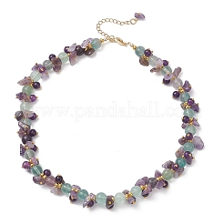 Женские круглые бусины с натуральным цветным флюоритом&nbsp;NJEW-JN05813