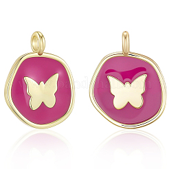 Кулоны с эмалью из латуни&nbsp;KK-BBC0020-43