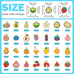 112 шт. 28 стиля фруктовых сплавов эмалевых подвесок&nbsp;FIND-TA0008-83