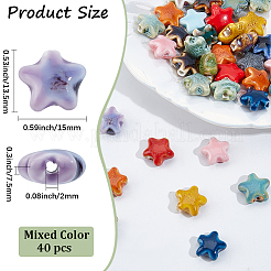 40шт фарфоровые бусины ручной работы&nbsp;PORC-PA0001-19