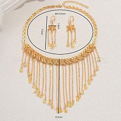 Элегантные комплекты из серег и ожерелий в ближневосточном сплаве с кисточками в виде цветов и листьев для женщин&nbsp;EC1214