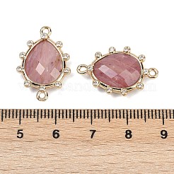 Натуральный родонит ограненные подвески-коннекторы&nbsp;G-K347-07G-05