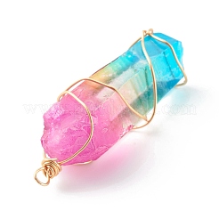 Гальванизировать природный кристалл кварца подвески&nbsp;PALLOY-JF00766