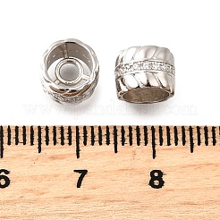 925 бусина из чистого серебра с микропаве и прозрачным фианитом&nbsp;STER-F061-01B-P