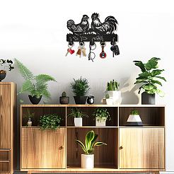 Настенные вешалки из дерева и железа&nbsp;HJEW-WH0055-098