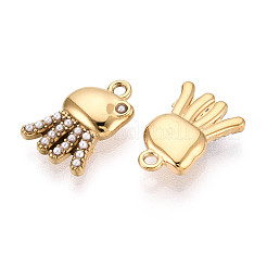 Подвески в виде кальмаров из нержавеющей стали 304 и искусственного жемчуга из АБС-пластика&nbsp;STAS-T072-65G