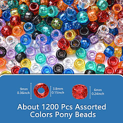 1200шт 10 цвета прозрачные пластиковые бусины&nbsp;KY-YW0001-83
