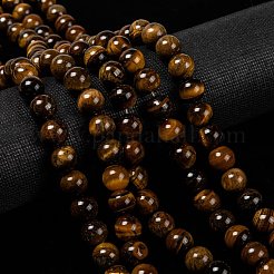Естественно класса AB тигровый глаз круглые бусины пряди&nbsp;X-G-O047-02-10mm