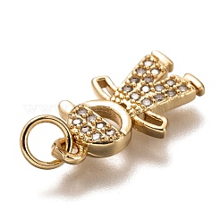 Латунные микропаве прозрачные подвески с фианитом&nbsp;ZIRC-C020-36G