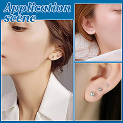 30 пара 3 стилей 925 серьги-гвоздики из стерлингового серебра для женщин&nbsp;EJEW-PH0002-09