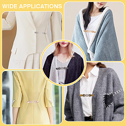 5 шт. 5-цветный цинковый сплав с кристаллами и стразами для кардигана&nbsp;AJEW-AR0005-30