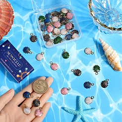 50 шт. 5-х цветные подвески из позолоченного сплава с эмалью&nbsp;FIND-SC0012-80