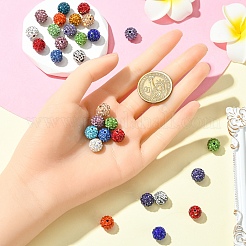 30шт стеклянные горный хрусталь глины проложить круглые бусины&nbsp;RB-YW0001-24