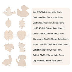 Деревянные подвески и джутовый шпагат&nbsp;DIY-PH0018-13