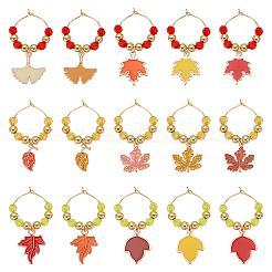 Осенняя тема бокал бокал для вина подвески&nbsp;AJEW-BC00013