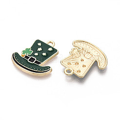 Подвески из сплава с эмалью ко дню святого патрика&nbsp;ENAM-T024-35A-G