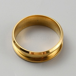 Оправы для колец из нержавеющей стали 304 с канавками&nbsp;RJEW-WH0010-08F-G