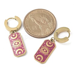 Женские серьги-кольца из нержавеющей стали 304 с эмалью&nbsp;STAS-Z105-01G-05