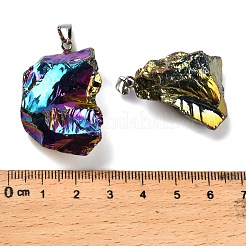 Подвески из гальванизированного необработанного натурального кварца&nbsp;G-Q481-20P-03