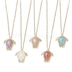 Подвеска из натурального смешанного драгоценного камня в форме черепахи&nbsp;NJEW-JN05289