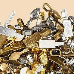 120 шт. 15 стиля тибетского стиля сплава клеящиеся плоские дужки&nbsp;TIBE-SP0001-29