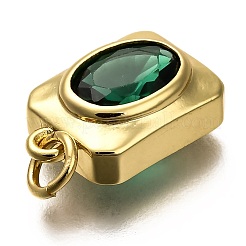 Золотой тон латунные микро проложить кубического циркония кулоны&nbsp;ZIRC-H118-01G-B