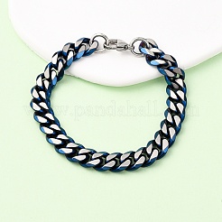 Браслеты из кубинской цепочки из нержавеющей стали 304 для мужчин и женщин&nbsp;BJEW-C124-04A-01