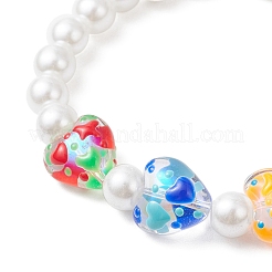 Браслеты ручной работы из стеклянной эмали и стеклянных жемчужных бусин&nbsp;BJEW-JB12172