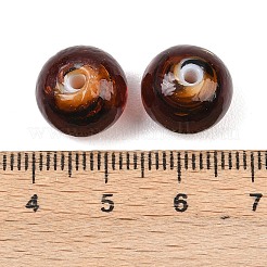 Бусины ручной работы из эмали с золотым песком&nbsp;LAMP-B036-01