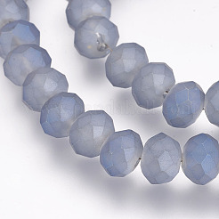 Полная радужная граненая нить стеклянных бусин рондель&nbsp;EGLA-J054-8x5mm-FR04