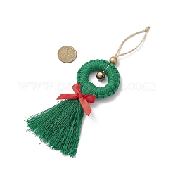 Плетеные хлопковые нити кисточки подвески украшения&nbsp;HJEW-JM03789-02