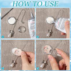 Ангел и плоская круглая латунная шапочка со стразами&nbsp;HJEW-SP00003