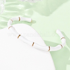 Браслеты-манжеты из нержавеющей стали 304 с эмалью для женщин&nbsp;BJEW-G780-01G