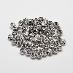 Стойка покрытие латунные гофрированные круглые распорные бусины&nbsp;LS-KK-I600-5mm-P-RS