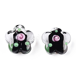 Ручной работы ухабистым Шарики Lampwork&nbsp;LAMP-N024-04A