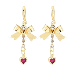 Серьги-гвоздики из латуни с микропаве из кубического циркония&nbsp;EJEW-H182-02G