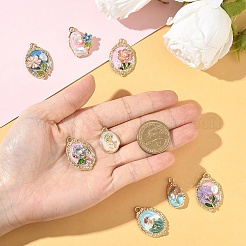 8шт 8 стиля подвески из сплава с эмалью&nbsp;ENAM-YW0006-53