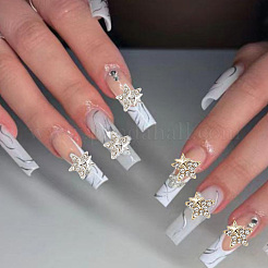 40 шт. 2-цветные звездчатые кабошоны из сплава стразов&nbsp;MRMJ-HY0001-27