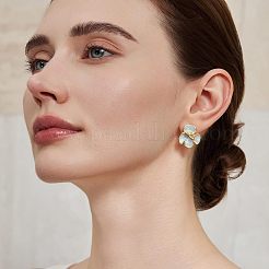 Цветок латунь эмаль серьги стержня&nbsp;FS-WGDDC1E-01